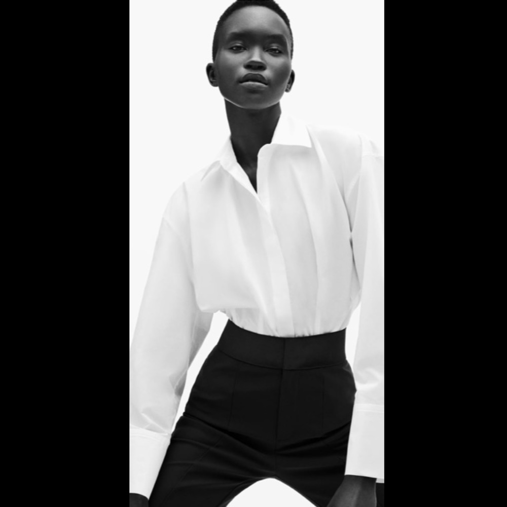 NWOT Zara white poplin button-down bodysuit